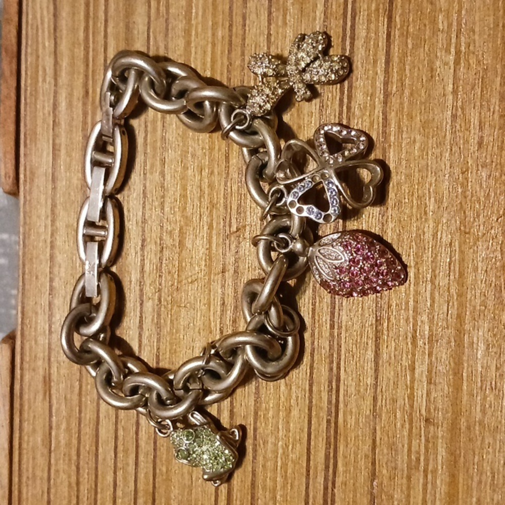 Anne Klein Charm 8" Clasp Bracelet Classic Whimsical Dainty
